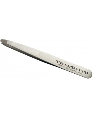 Straight Stainless Steel Hair Tweezers PlasticFree with Eco-Friendly Leather Case - Tenartis Made in Italy