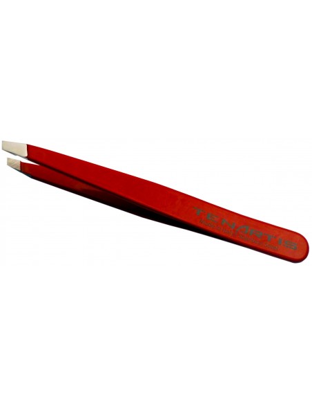 Pince à Épiler Mors Biais Inox avec Etui en Cuir - Tenartis Fabriqué en Italie