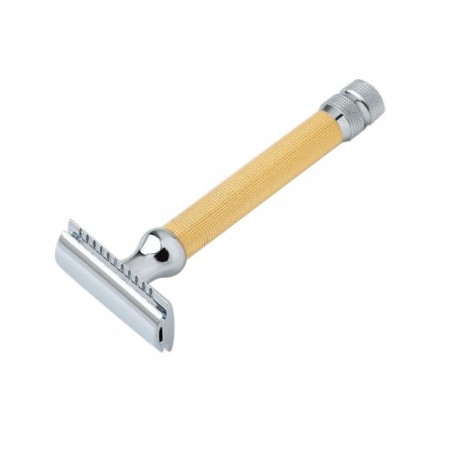 Rasoio di Sicurezza con Pettine Chiuso Cromato e Manico Dorato - Castiles Original