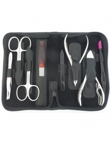Set Manicura y Pedicura Profesional Negro con Cremallera | Tenartis