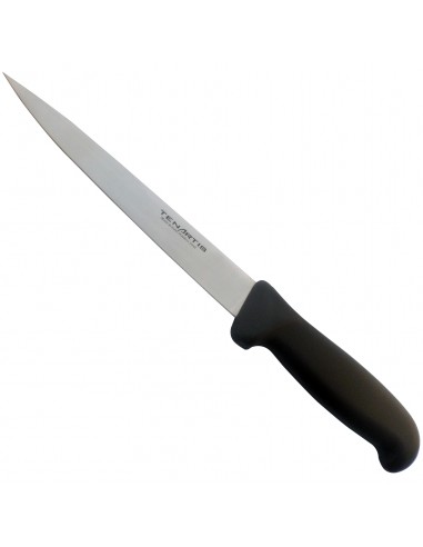 P-Line Coltello Per Sfilettare Pesce - Lama Flessibile Acciaio Inox 3CR14, Manico In Legno Con Custodia In Pelle
