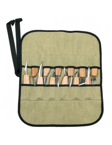 Trousse pour 12 Couteaux de Sculpture sur Bois BeaverCraft | Tenartis