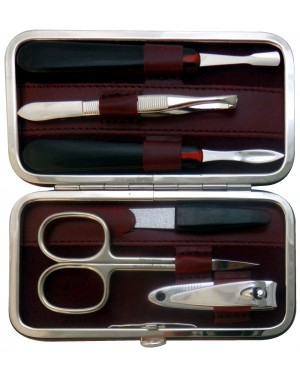6-Piece Genuine Leather Manicure Set - Tenartis Made in Italy