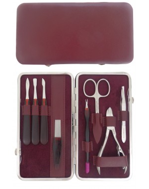8-Piece Genuine Leather Manicure and Pedicure Set - Tenartis Made in Italy