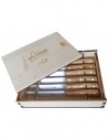 Set 6 Coltelli da Bistecca Linea Iside, Lama 12 cm con Manico in Ulivo
