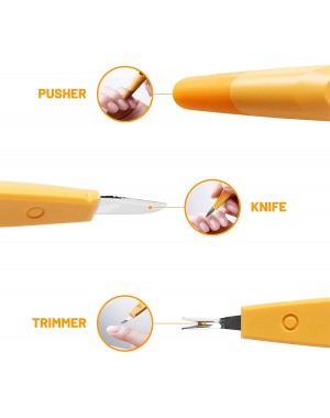 3 in 1 Manicure Tool: Cuticle Pusher, Cuticle Trimmer and Nail Cleaner