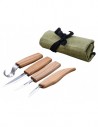 Set of 4 Wood Carving Knives in Tool Roll - BeaverCraft S09