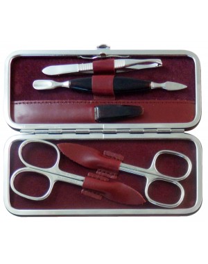 5-Piece Nappa Genuine Leather Manicure Set - Tenartis Made in Italy