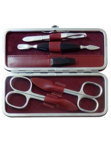 Set Manucure 5 pièces en Cuir Nappa - Tenartis Fabriqué en Italie