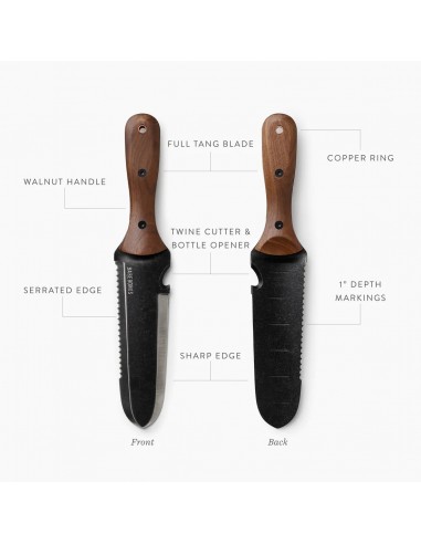 Cuchillo de Jardinería, Palita, Transplantador "Hori Hori" en Acero Inox con Funda - Barebones Living