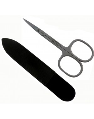 Stainless Steel Cuticle Scissors PlasticFree with Eco-Friendly Leather Case - Tenartis Made in Italy
