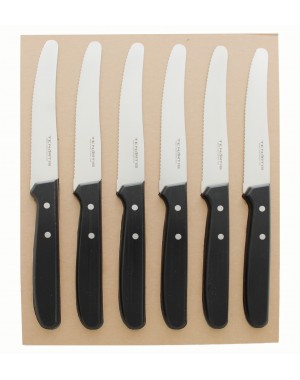 Set of 6 Table, Steak, Pizza, Fruit Knives with Eco-Friendly PlasticFree Pack - Tenartis Made in Italy