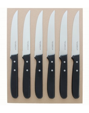 6 Stück Steakmesser 11,5 cm mit umweltfreundlich PlasticFree Verpackung - Tenartis Made in Italy