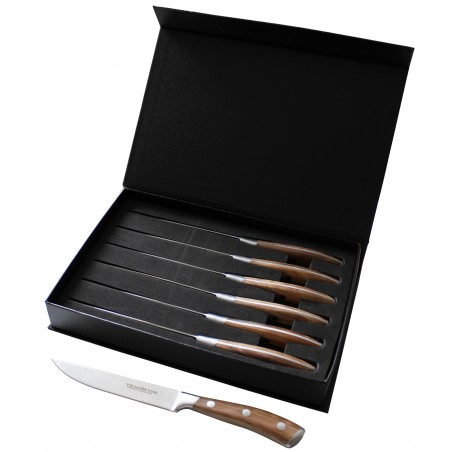 6 Stück Steakmesser 13 cm glatter Schneide - Tenartis Professional