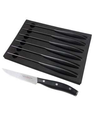 Set de 6 Couteaux à Steak, Lame Dentelée 13 cm - Tenartis Professional