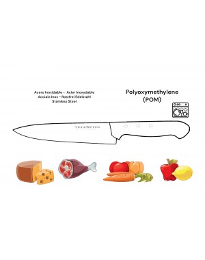 Couteau de Cuisine à Emincer 20 cm with PVC Case - Tenartis Fabriqué en Italie