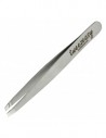 Slant Hair Tweezers Stainless Steel with PVC Case - Tweezeasy
