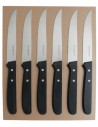 6 Stück Steakmesser Glattschliff 11,5 cm mit umweltfreundlich PlasticFree Verpackung - Tenartis Made in Italy