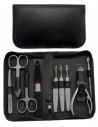Set Manicura y Pedicura 9 Piezas Inox en Piel con Cremallera - Tenartis Made in Italy