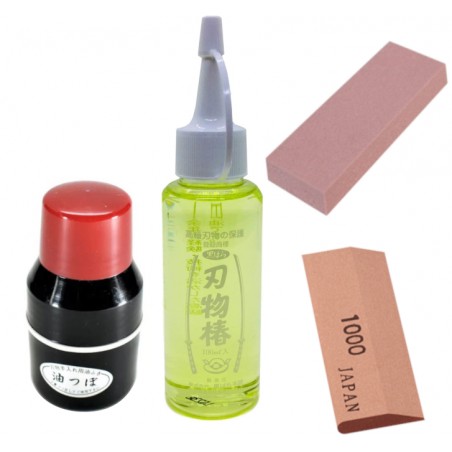 Kit d’Entretien pour Ciseaux et Autres Otuils de Coupe - Prestige 4 pcs. Fabriqué au Japon