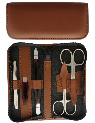 Set Manucure 5 pièces en Cuir avec Fermeture à Glissière - Tenartis Fabriqué en Italie