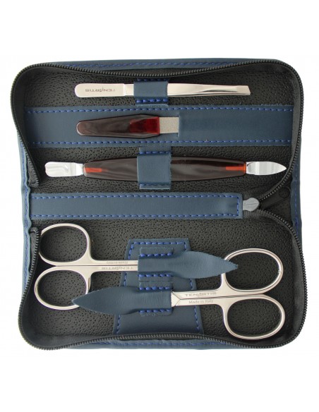 Set Manicure 5 Pezzi in Vera Pelle con Cerniera - Tenartis Made in Italy