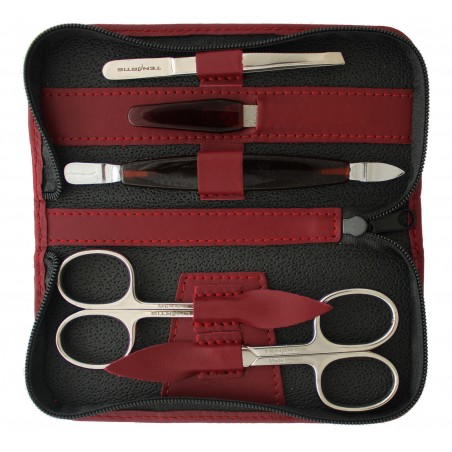 Set Manucure 5 pièces en Cuir avec Fermeture à Glissière - Tenartis Fabriqué en Italie