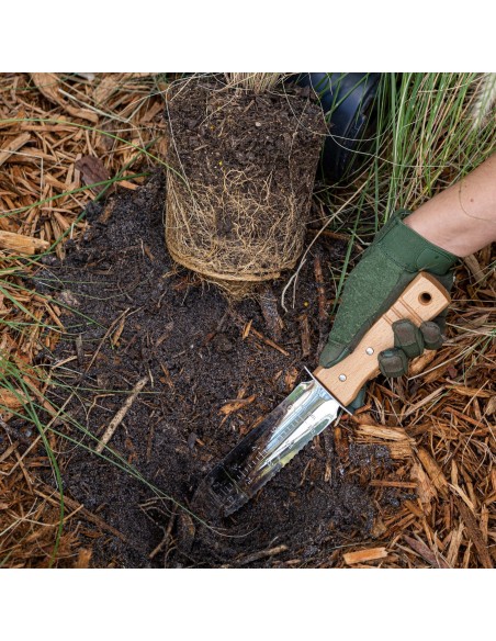 Palita de Jardinería, Transplantador "Hori Hori" en Acero Inoxidable con Medidor de Profundidad - Nisaku 802 Made in Japan