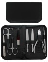 Set Manicure e Pedicure Professionale 8 Pezzi Inox in Vera Pelle con Cerniera - Tenartis Made in Italy