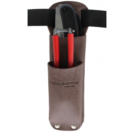 Leather Sheath for Secateurs and Pruning Saw with Belt - Tenartis Made in Italy