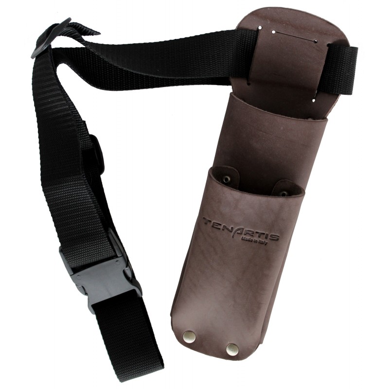 Leather Sheath for Secateurs and Pruning Saw with Belt - Tenartis Made in Italy