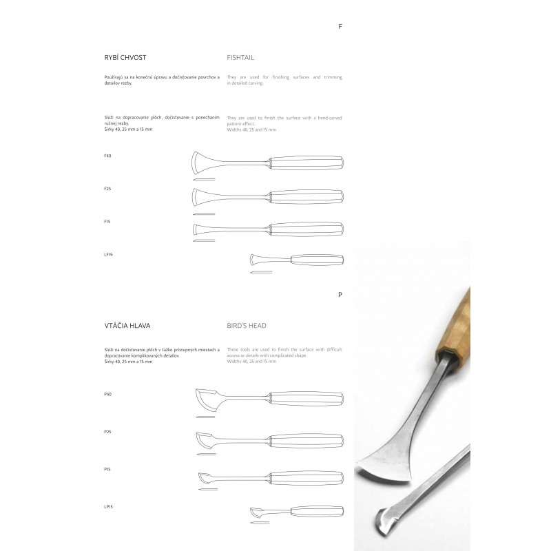 Sgorbia Professionale per Intaglio del Legno - M-stein Made in Slovakia
