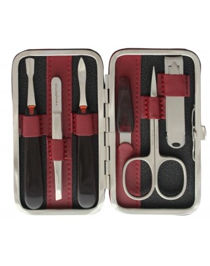 Set Manicure 6 Pezzi in Vera Pelle con Tagliaunghie - Tenartis Made in Italy