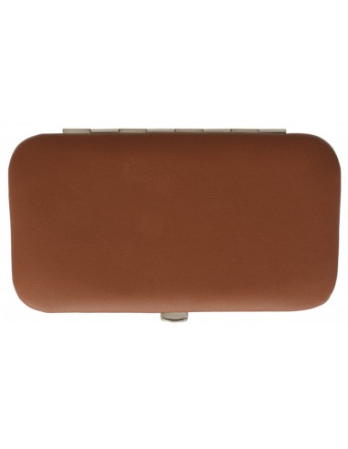 Set Manucure 6 pièces en Cuir Marron avec Coupe-ongles - Tenartis Fabriqué en Italie