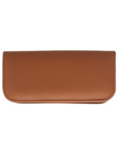 Set Manucure 5 pièces Inox en Cuir avec Coupe Ongles et Fermeture à Glissière Marron - Tenartis Fabriqué en Italie