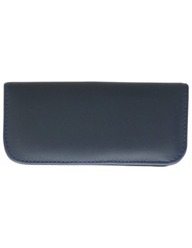 5 teiliges Maniküre Etui aus echtem Leder mit Nagelknipser und Reißverschluss, rostfrei , blau - Tenartis Made in Italy