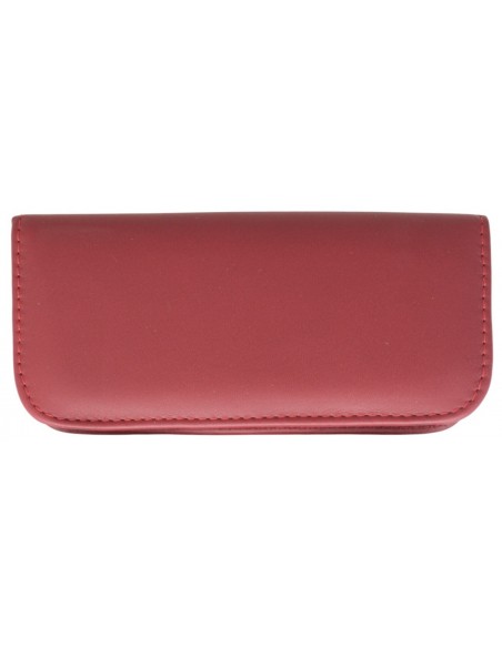 5 teiliges Maniküre Etui aus echtem Leder mit Nagelknipser und Reißverschluss, rostfrei , bordeaux - Tenartis Made in Italy