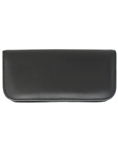 5 teiliges Maniküre Etui aus echtem Leder mit Nagelknipser und Reißverschluss, rostfrei , schwarz - Tenartis Made in Italy