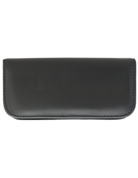 5 teiliges Maniküre Etui aus echtem Leder mit Nagelknipser und Reißverschluss, rostfrei , schwarz - Tenartis Made in Italy