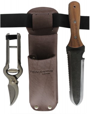 Set di Attrezzi da Giardinaggio Vintage con Coltello da Scavo Hori-Hori e Forbici da Giardino - Tenartis