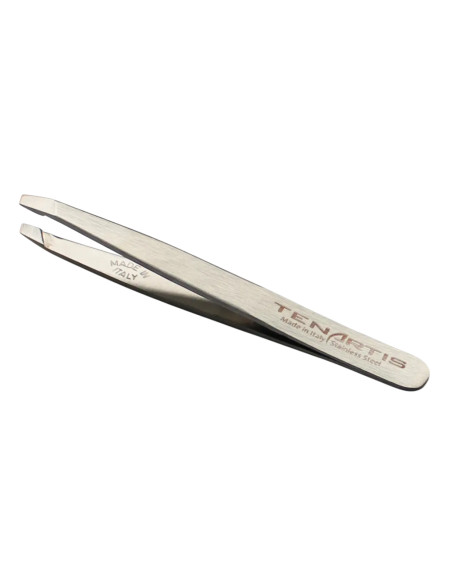 Pinzetta Professionale per Sopracciglia Retta Inox con Fodero in Pelle - Tenartis Made in Italy