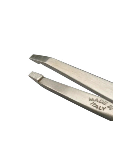 Pinzetta Professionale per Sopracciglia Retta Inox con Fodero in Pelle - Tenartis Made in Italy