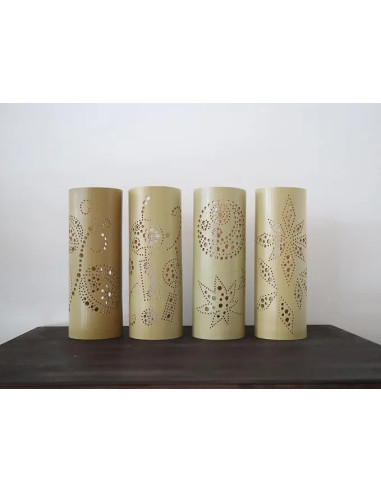 Take-Akari Bambuslaterne DIY-Set STAR-M 601S mit 3 Bohrern und 4 Schablonen